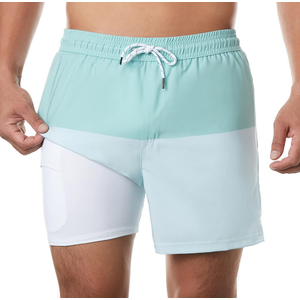 BRISIRA Mens Swim Trunks Swim Shorts Quick Dry 5 inch Inseam Beach Shorts with Compression Liner and Zipper Pocket XL