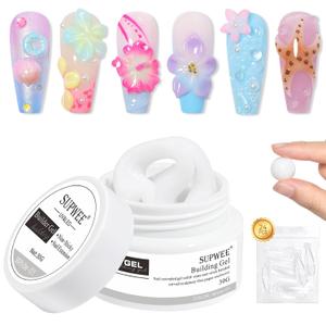 30g White Sculpting Gel for Nail Art Solid Builder Gel 3D Nail Gel Hard Extension Gel for Nails, Non Stick Hand Sculpting Nail Art Design Gel Modeling Salon Nail DIY at Home