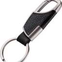 BAKUN Premium Handmade Car Leather Valet Keychain Key Organizer For Men Women, Home Key Chain Key Ring Key Holder (Nickel)