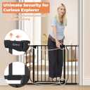 29"-40" Baby Gate for Stairs, Auto Close Stroller Friendly Dog Gate Indoor for Doorways, Pressure Mounted Baby Gate, Easy Walk Through Gate for Children & Pets, Black