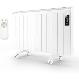 1500w Convection Panel Heater-Portable Electric Heaters, Plug-in Wall Heaters for Indoor Use, Fanless Ultra Quiet, Wall Mount Space Heater w/Remote Control, LED Display, Timer