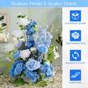 Giegxin 4 Pcs Standing Wedding Aisle Flowers Floral Arrangements, Bule | Artificial Rose Arrangements for Ceremony Church Backdrop, Chair Decorations for Reception Outdoor Indoor Event