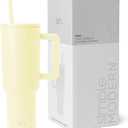 Simple Modern 40 oz Trek Tumbler with Handle and Straw Lid | Cup Holder Friendly Insulated Stainless Steel Travel Mug | Buttercup