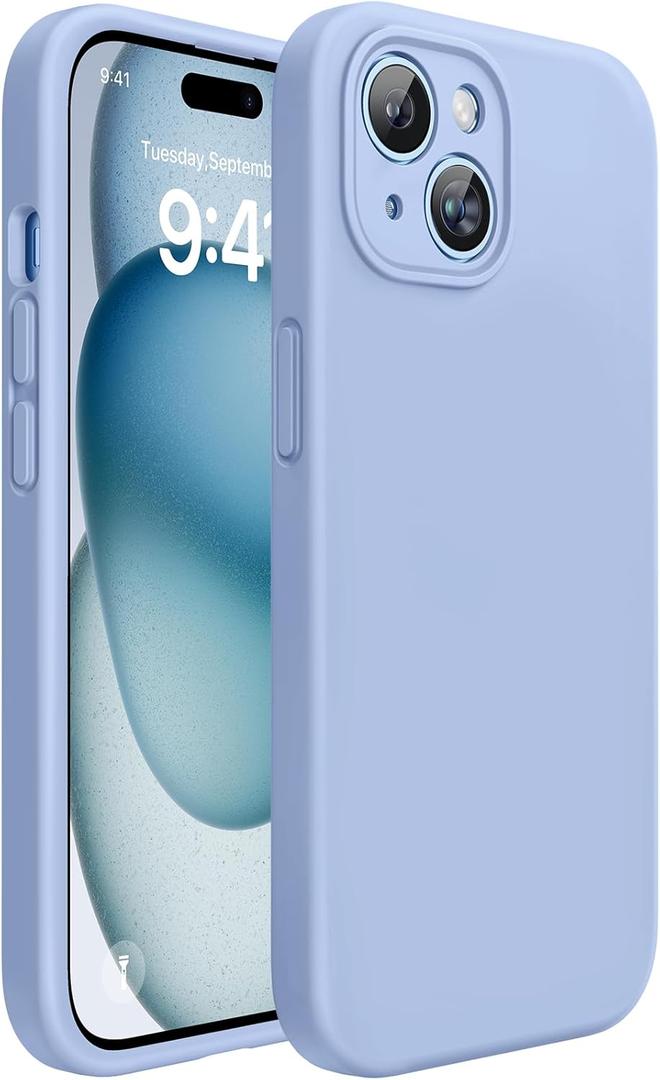 Miracase Compatible with iPhone 15 Plus Case, [Soft Anti-Scratch Microfiber Lining], Liquid Silicone Case Gel Rubber Shockproof Drop Protection Phone Case for iPhone 15 Plus (Clove Purple)