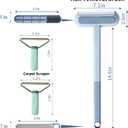 Multifunctional Pet Hair Remover, 4 in 1 Dog Hair Remover, 2 Pcs Carpet Scraper, Reusable Cat Hair Remover for Cat and Dog, Adjustable Lint Brush for Carpet, Sofa,Bedding, Clothes and Furniture