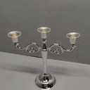 OwnMy 3 Arms Metal Candelabra Candlestick Silver European Elegant Candle Holder Candle Stand for Wedding Dining Table Christmas Party Home Decoration (Silver Tone)