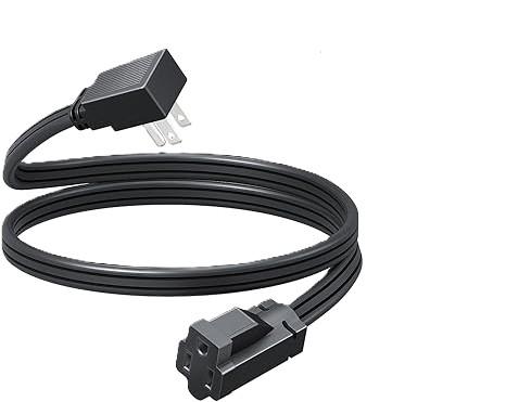 DEWENWILS 3FT Extension Cord with 3-Prong Flat Plug, 15A/1875W 14/3 SPT-3 Flat Wire, Space Saving for Home Office Appliances & Electronics, ETL Listed, 1 Pack, Black