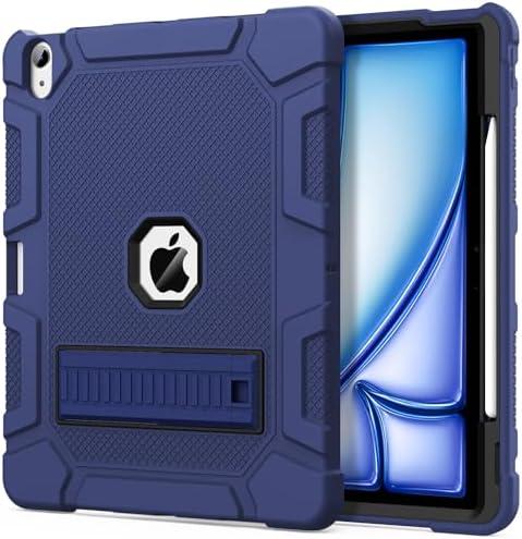 Azzsy Case for iPad Air 13-inch (M3/M2) 2025/2024, [Built-in Pencil Holder] Heavy Duty Shockproof Rugged High Impact Protective Case for 13 inch iPad Air (2025/2024 Version), Navy Blue