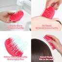 3 x Scalp Massager and Shampoo Shower Brush, Detangling Hair Brush, Scalp Care Hair Brush Wet & Dry detangler for Men and Womenfor Straight/Curly/Thick/Long/Wavy/Damaged Hair, Rose Red