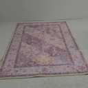 Washable Boho Vintage Area Rugs 23 Non-Slip Traditional Mauve Purple Area Rug Doormat for Bathroom Kitchen Entryway