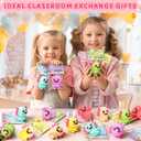 Jumlys Valentines Day Cards for Kids School, 24 Packs Axolotl Squeeze Toys, Valentine Day Party Favors for Boys Girls, Ideal Exchange Cards for Classroom