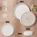 HaWare Stoneware Dinnerware Sets, 18-Piece Plates and Bowls Set for 6, Dishes Set for Home Restaurant, Speckled Milky White