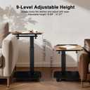 C Table End Table Adjustable Height, Rolling TV Tray Table for Small Spaces 180 Flip-Over Panel Design & 360 Swivel Casters, C Shaped Side Tables for Couch for Living Room, Bedroom, Bed, Sofa, Snack
