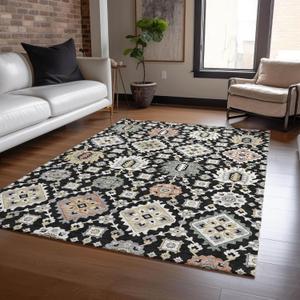 Addison Rugs Chantille ACN2200 Black 5' x 7'6" Indoor/Outdoor, Machine Washable, Easy Clean, Non Shedding, Bedroom, Living Room, Dining Room, Kitchen, Patio Rug