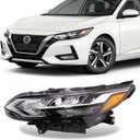 Compatible with Nissan Sentra S/SV 2020 2021 2022 LED Headlight Assembly with Bulbs Headlamp Driver Side