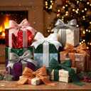 Suncalla 30 Yards Shimmery Chiffon Silk Ribbons for Xmas Tree Decoration Wedding Decor Invitations Bridal Flower Bouquets Gift Wrapping DIY Crafts(Multicolor)