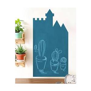 HILIUS Magnetic Chalkboard for Wall Cute Shape Adhesive Magnetic Wall Sticker Blackboard Wall Board Wallpaper House Shape (Blue, Castle 22.8"x46.5")