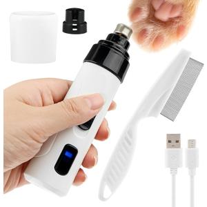 HINMAYGO Dog Nail Grinder Upgraded, 2-Speed Rechargeable Pet Nail Trimmer, Electric Dog Nail Clippers Painless Pet Paws Grooming Smoothing for Small Medium Large Dogs and Cats