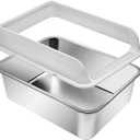 Kichwit Extra Large Stainless Steel Cat Litter Box with High Sides, Easy to Clean, Smooth Surface, Rust Resistant, 23.6" x 15.7" x 10" (with Lid)