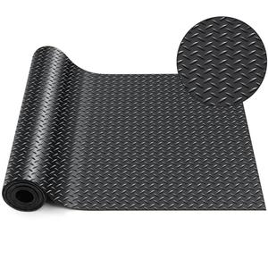Breling 16 in x 10 ft Rubber Diamond Plate Rolls Garage Floor Mat for Under Car, Heavy Duty Flooring Rug for Trailers Garage, PVC Water/Stain Outside Resistant Parking Rv Tool