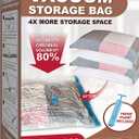 Roomimaster Vacuum Storage Bags, Vacuum Seal Space Saver Bags for Clothing, Travel Lugggage, Carry-on, Blankets, Comforters,Pillow, Bedding, 10 Small