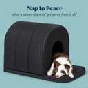 Orthopedic Dog House - Outdoor Waterproof Dog Shelter w/Porch - Indoor Pet House w/Egg-Crate Foam - Cooling - Machine Washable - Ideal for Medium Breeds & Fits 30-Inch Crate - 29"x18" (Black)