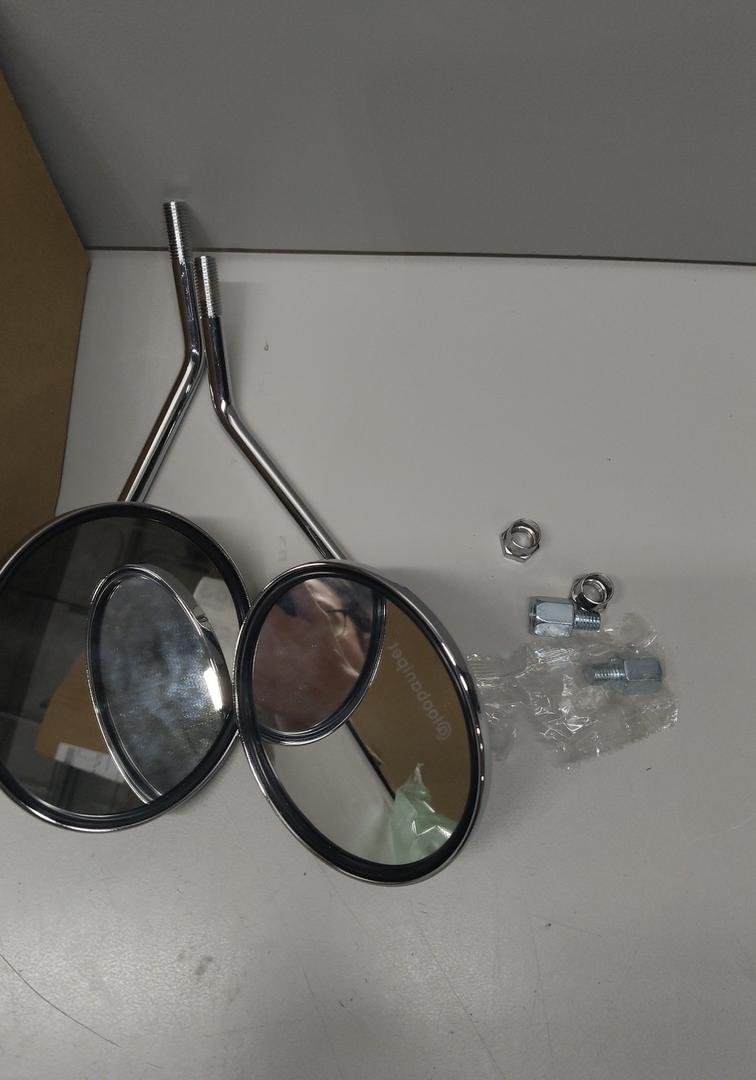 Round Chrome Exterior Mirror Pair Replacement for VW Type 2 Bus 1950–1967 – Left & Right Side Replacement Mirrors – Classic Style Metal Construction with Convex Glass