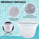Skimmer Basket with Handle, for Pentair 08650-0007 08650-0007Z Sta-Rite U-3 White