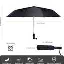 2 x Bluinzi 46 Inch Compact Umbrellas for Rain - Travel Small Umbrella - Automatic Folding Umbrella - Windproof Portable Umbrella, Double 10-rib