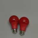 Amazon Basics A19 Red Color Party LED Light Bulbs, 60 Watt Equivalent, Energy Efficient 9W, E26 Standard Base, Non-Dimmable, 10,000 Hour Lifetime, 2-Pack