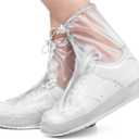 Waterproof Shoe Covers, Rain Shoe Covers Transparent Reusable Non Slip Shoe Cover for Outdoor Women and Men (XX-Large, Transprent)