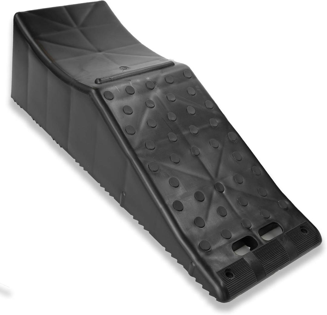 Flat Tire Changing Ramp – Heavy Duty Roadside Aid for Tandem Dual Axle Trailer – ONE PIECE and ONE Easy Step – 5.5 Inch Lift, 20,000 lb Lift Capacity, All RV and Utility Trailers