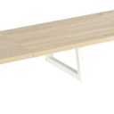 TEAMIX Large Dual Monitor Riser - Wood & Steel Desk Organization - Maple, 42 inch