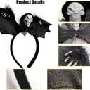 Spooky Bat Headbands for Halloween-With Black Skull & Bow Hair Accessories for Women Girls, Halloween Party Headbands, Costume for Cosplay, Trick or Treat
