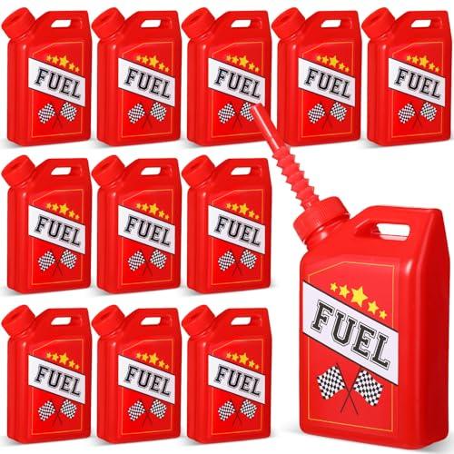 Mifoci 12 Pack Race Car Fuel Can Cups Set 11 oz Car Fuel Can Drinking Cups with Straw Racing Car Theme Birthday Party Favor for Kids Racing Car Theme Birthday Party Baby Shower Supplies