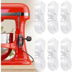 Pack of 6 Clear Cord Organizer for Appliances, Kitchen Appliance Cord Organizer Stick On, Appliance Cord Holder, Cord Wrappers, Cord Winder for Pressure Cooker, Air Fryer, Blender, Coffee Maker, Toaster