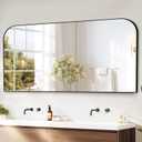 Bathroom Vanity Mirror,30" x 55" Black Metal Framed Wall Mirror for Over Sink, Living Room, Bedroom,Entryway Decor