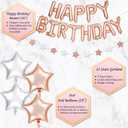 PartyHooman Sweet 16 Birthday Decorations Rose Gold With Sweet 16 Sash and Tiara Set, 2Pcs Backdrop, 25Pcs Pre-assembled Photo Booth Props, Balloons, Cake Topper | 16th birthday decorations for girls