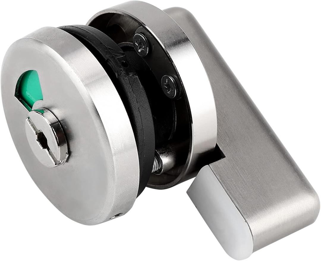 Indicator Lock, Privacy Door Lock Vacant/Engaged Chrome Latch Rotating Door Bolt Partition for Public Restroom Toilet Dressing Room