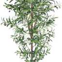 Artificial Olive Tree, 6FT Tall Faux Olive Trees 72in Outdoor Fake Potted Silk Plant with Trunk and Realistic 648 Leaves and 24 Fruits for Modern Office Home Decor Indoor（1pack）