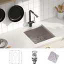 MENSARJOR Undermount Kitchen Sink, 304 Stainless Steel Round Corner Single Bowl Deep Kitchen Sinks, 10-inch Deep Large Bar Sink, 17"X19"Inch