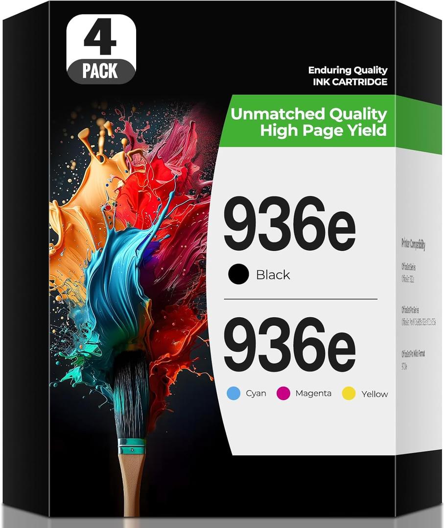 936XL 936 Ink Cartridges OfficeJet Pro 9125e 9135e 9730e 9125 9135 9730 e Ink Compatible with Hp 936e 936 Ink OfficeJet Pro 9135e 9125e 9730e 9125 9135 9730 9110 9130 9120 9122 9128 Printers