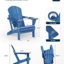 MUCHENGHY Folding Adirondack Chairs HDPE Weather Resistant, Patio Firepit Chairs, Sturdy Outside Chair, Lawn Chairs, 15min Assembly 380lb, Royal Blue