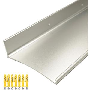 Extra Wide 5.12" W Door rain drip Guard Overhead,43.3" L Aluminum drip Cap for Exterior Doors Window Top,rain drip Edge Flashing,Water Deflector,rain Diverter,Anodized Silver 1PC