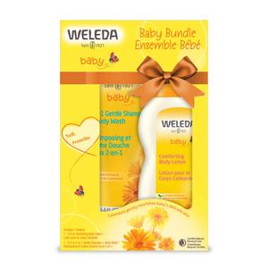 Weleda Baby Calendula Body Lotion and Shampoo-Body Wash Bundle, 6.8 Fluid Ounce (Pack of 2), Plant Rich Baby Care with Calendula and Sweet Almond Oil EXP 12/2027