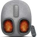 Shiatsu Foot Massager with Heat [2026 Upgraded], Gifts for Him Her, FSA Eligible Deep Kneading Compression, Remote Control, HSA Feet Massage for Plantar Fasciitis, Fits Size 14 (Grey)