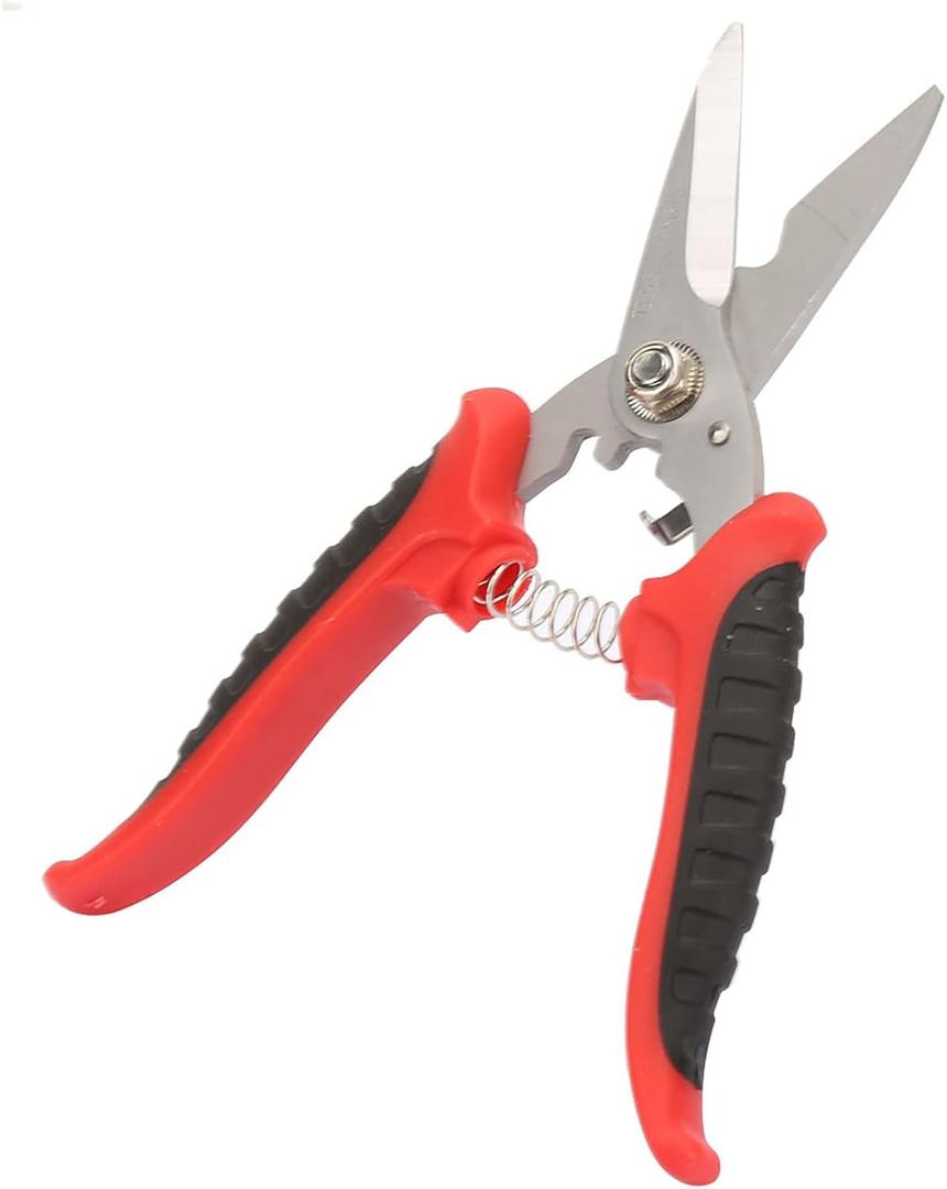 Straight Cut Shears Heavy Garden Scissors Electrician Scissors Duty Metal Sheet Cutter 180mm Gardening Scissors with Non Slip Handle for Cutting Hard Meterial