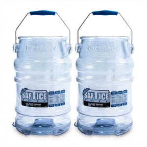 San Jamar Saf-T-Ice Ice Tote with Ice Machine Hanger for Bars, Restaurants, Kitchens, And Fast Food, Polycarbonate, 6 Gallons, Blue, (Pack of 2)