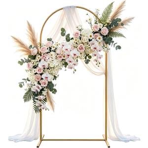Metal Arch Backdrop Stand 6.6FT: Wedding Arch Frame for Ceremony Balloon Arch Stand for Birthday Anniversary Wedding Party Baby Shower