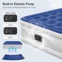 Queen Air Mattress with Built in Pump, 18" Raised Inflatable Mattress, Self Inflating Blow Up Bed, Comfort Portable Air Bed with Carry Bag for Camping, Home, Guests, Travel 690 lbs Max